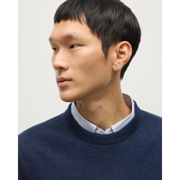 Johnstons of Elgin Rory Navy Classic Cashmere Crew Jumper