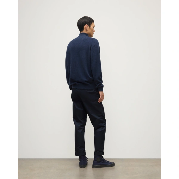 Johnstons of Elgin Rory Navy Classic Cashmere Zip Neck Jumper