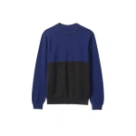 Johnstons of Elgin Shaded Charcoal & Blue Colour Block Cashmere Jumper | Men Knitwear | Coveti