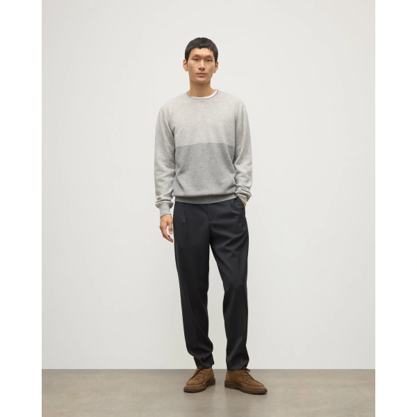 Johnstons of Elgin Shaded Grey Colour Block Cashmere Jumper