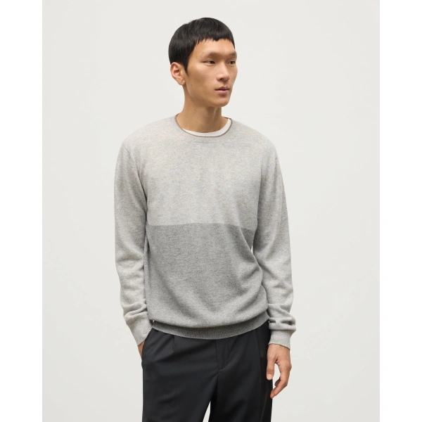 Johnstons of Elgin Shaded Grey Colour Block Cashmere Jumper