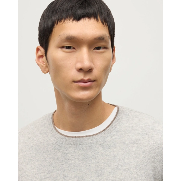 Johnstons of Elgin Shaded Grey Colour Block Cashmere Jumper