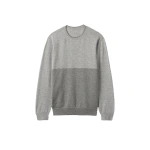Johnstons of Elgin Shaded Grey Colour Block Cashmere Jumper | Men Knitwear | Coveti