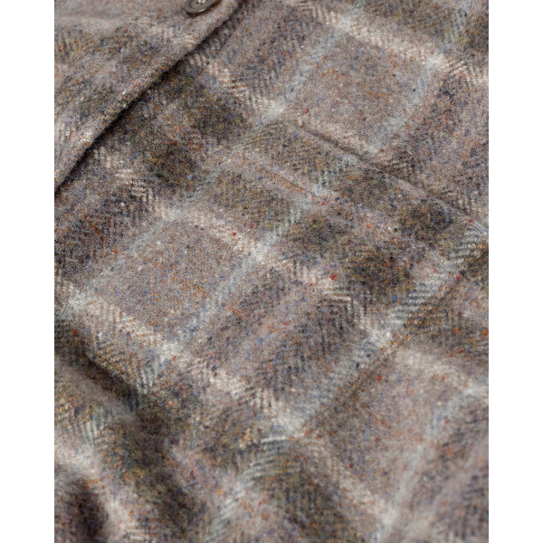 Johnstons of Elgin Slate Tweed Check Oversized Shirt
