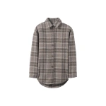 Johnstons of Elgin Slate Tweed Check Oversized Shirt | Shirts | Coveti