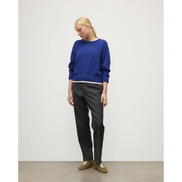 Johnstons of Elgin Stella Blue Cashmere Sweatshirt