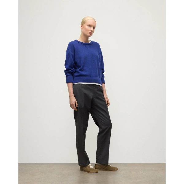 Johnstons of Elgin Stella Blue Cashmere Sweatshirt
