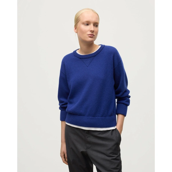Johnstons of Elgin Stella Blue Cashmere Sweatshirt