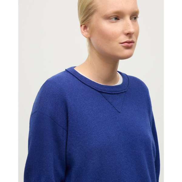 Johnstons of Elgin Stella Blue Cashmere Sweatshirt