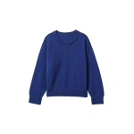Johnstons of Elgin Stella Blue Cashmere Sweatshirt | Sweaters | Coveti