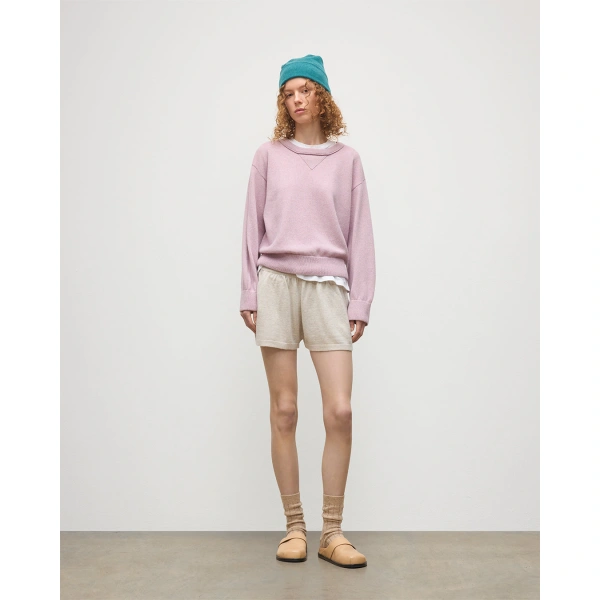 Johnstons of Elgin Stella Light Pink Cashmere Sweatshirt