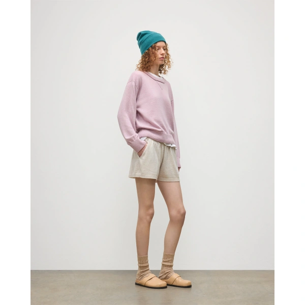 Johnstons of Elgin Stella Light Pink Cashmere Sweatshirt