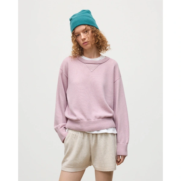 Johnstons of Elgin Stella Light Pink Cashmere Sweatshirt