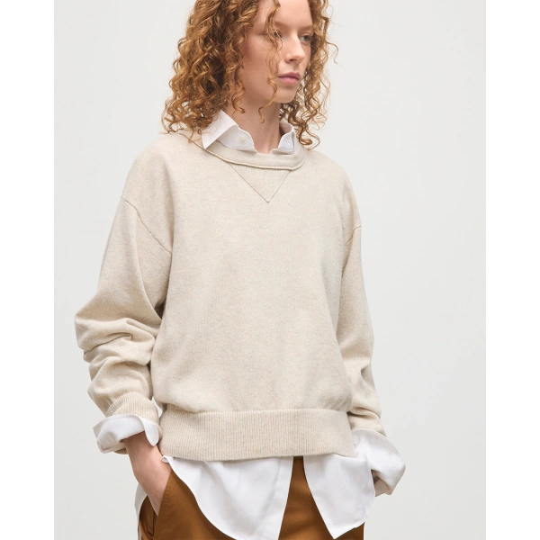 Johnstons of Elgin Stella Natural Cashmere Sweatshirt