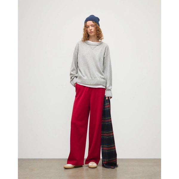 Johnstons of Elgin Stella Pale Grey Cashmere Sweatshirt