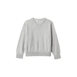 Johnstons of Elgin Stella Pale Grey Cashmere Sweatshirt | Sweaters | Coveti