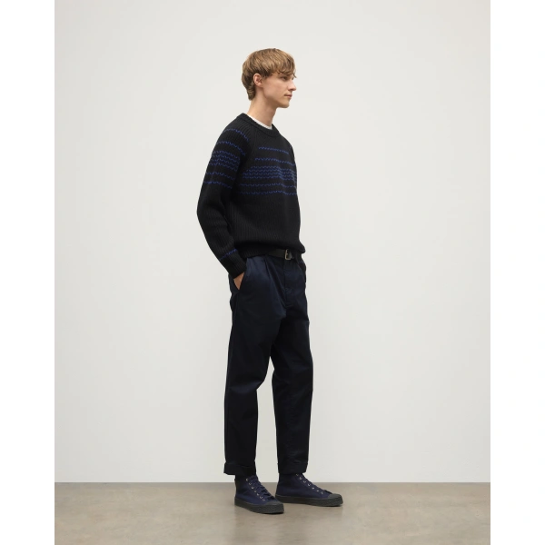 Johnstons of Elgin Summit Black & Blue Cashmere Jumper