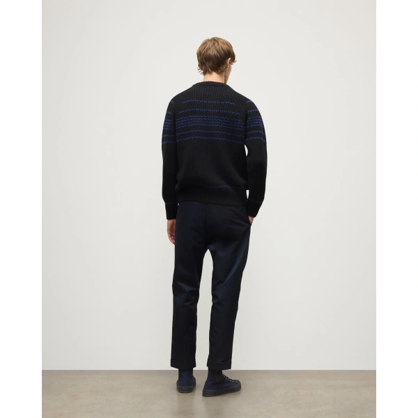 Johnstons of Elgin Summit Black & Blue Cashmere Jumper