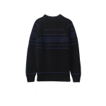 Johnstons of Elgin Summit Black & Blue Cashmere Jumper | Men Knitwear | Coveti