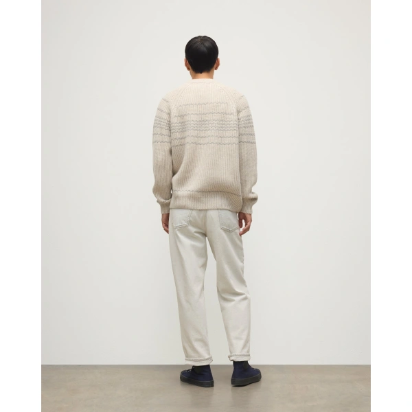 Johnstons of Elgin Summit Natural & Grey Cashmere Jumper