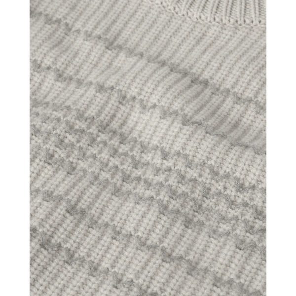 Johnstons of Elgin Summit Natural & Grey Cashmere Jumper