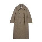 Johnstons of Elgin The Great Coat in Brown | Wool Coat | Coveti
