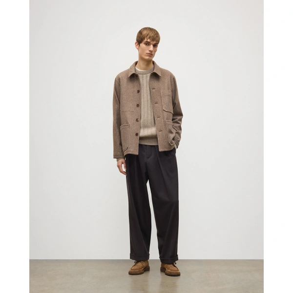 Johnstons of Elgin The Weavers Camel & Blue Herringbone Jacket