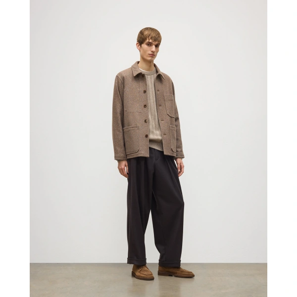 Johnstons of Elgin The Weavers Camel & Blue Herringbone Jacket
