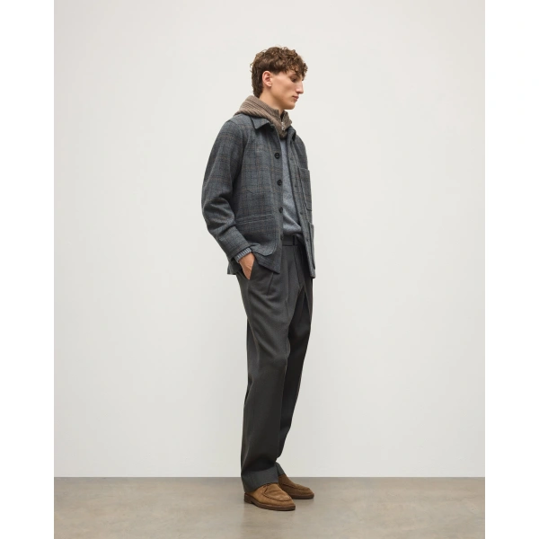 Johnstons of Elgin The Weavers Grey Tartan Jacket