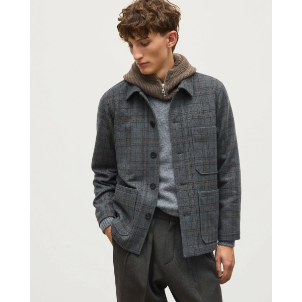 Johnstons of Elgin The Weavers Grey Tartan Jacket
