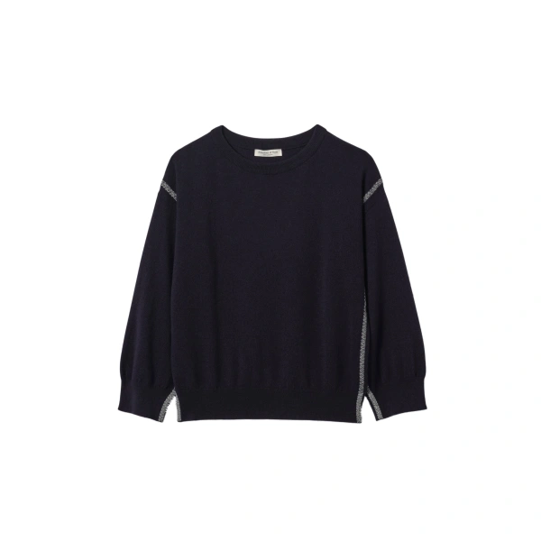 Johnstons of Elgin Tilda Dark Navy Cashmere Jumper | Sweaters | Coveti
