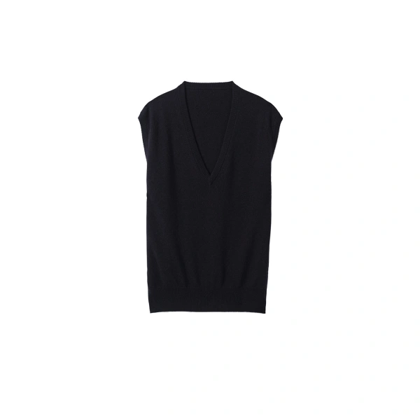 Johnstons of Elgin Tilda Dark Navy Cashmere Tank | Sleeveless | Coveti