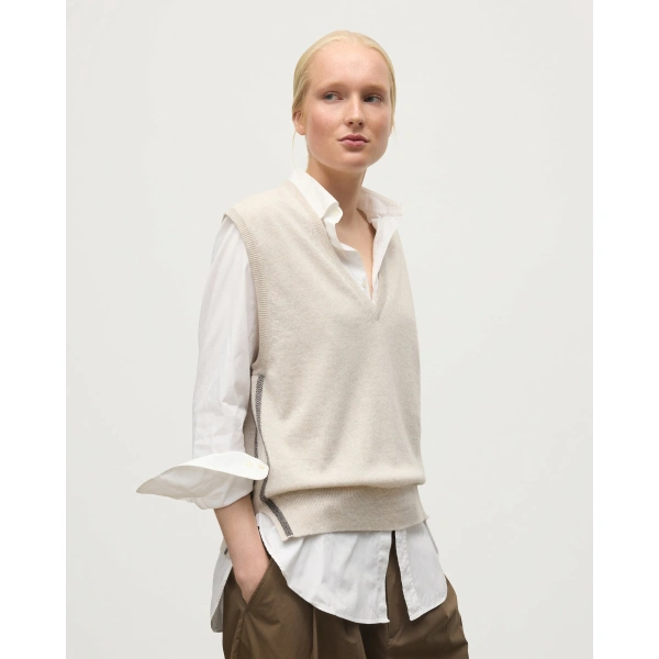 Johnstons of Elgin Tilda Natural Cashmere Tank