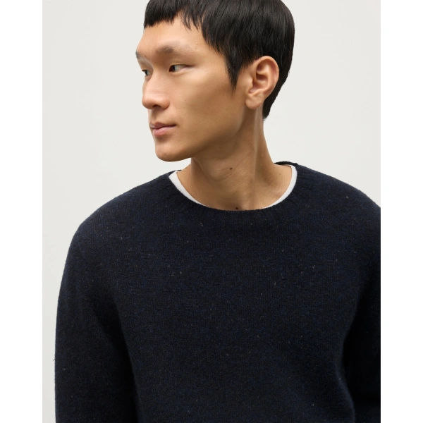 Johnstons of Elgin Tiree Blue Donegal Cashmere Jumper