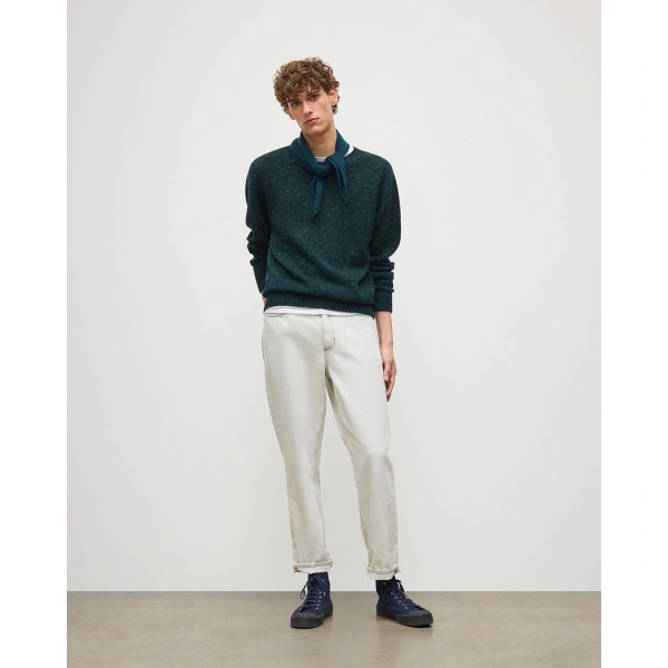 Johnstons of Elgin Tiree Green Donegal Cashmere Jumper