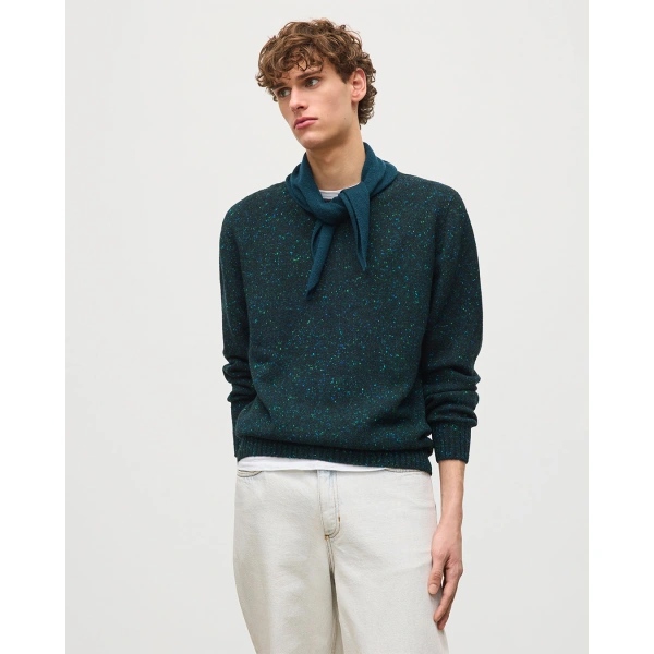Johnstons of Elgin Tiree Green Donegal Cashmere Jumper