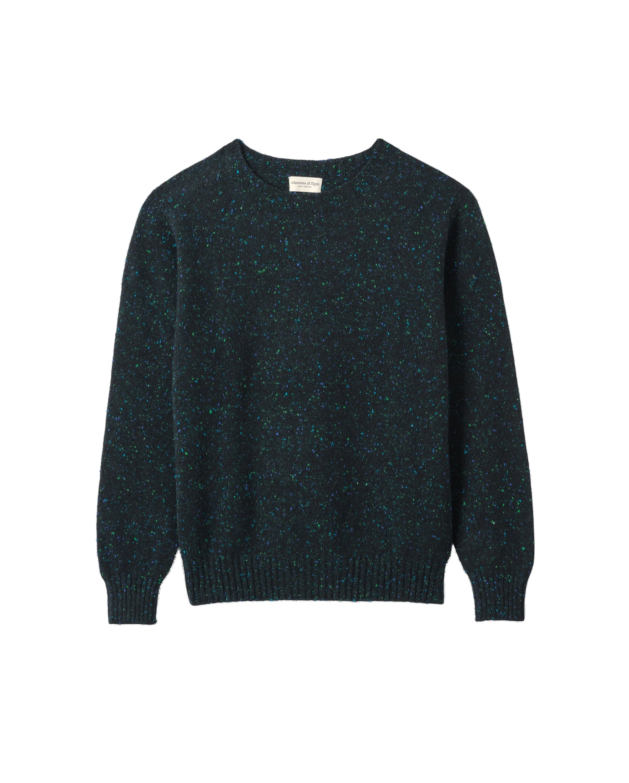 Johnstons of Elgin Tiree Green Donegal Cashmere Jumper Johnstons of Elgin Tiree Green Donegal Cashmere Jumper | Men Knitwear | Coveti