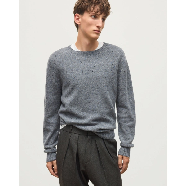 Johnstons of Elgin Tiree Grey Donegal Cashmere Jumper