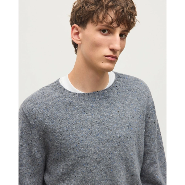Johnstons of Elgin Tiree Grey Donegal Cashmere Jumper