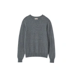 Johnstons of Elgin Tiree Grey Donegal Cashmere Jumper | Men Knitwear | Coveti