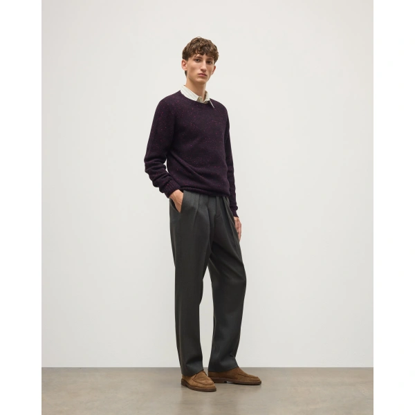 Johnstons of Elgin Tiree Purple Donegal Cashmere Jumper