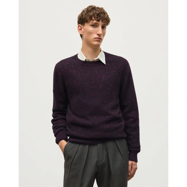 Johnstons of Elgin Tiree Purple Donegal Cashmere Jumper