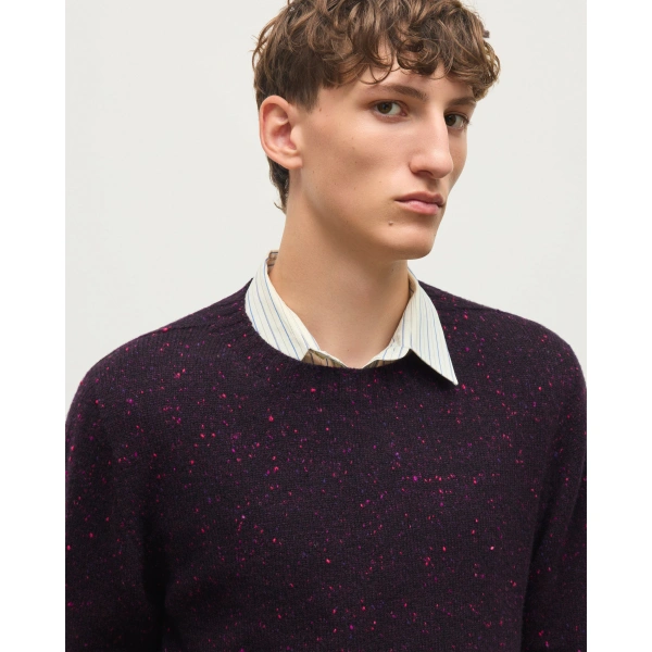 Johnstons of Elgin Tiree Purple Donegal Cashmere Jumper