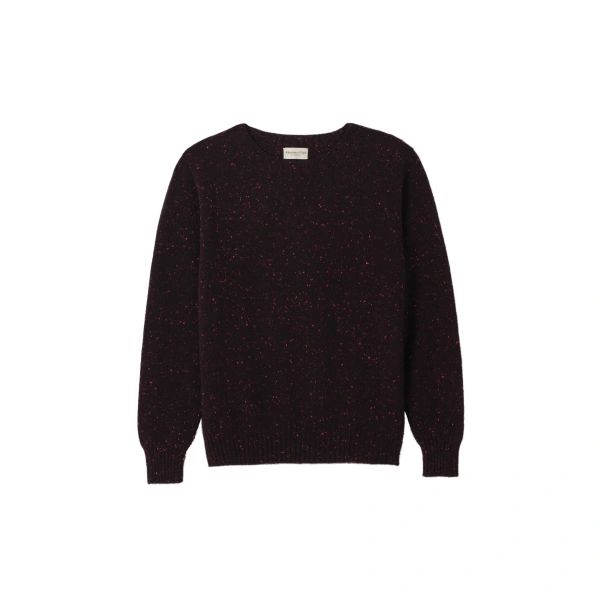 Johnstons of Elgin Tiree Purple Donegal Cashmere Jumper | Men Knitwear | Coveti