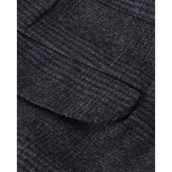 Johnstons of Elgin Traquair Dark Blue Urquhart Check Trousers