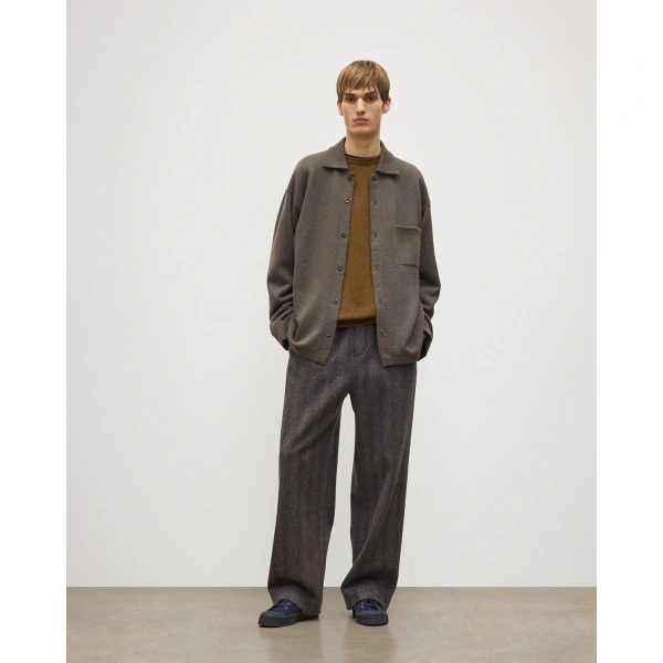 Johnstons of Elgin Tweel Brown Cashmere Shirt