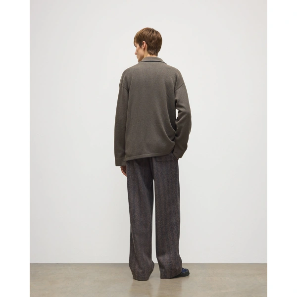 Johnstons of Elgin Tweel Brown Cashmere Shirt
