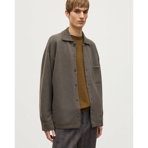 Johnstons of Elgin Tweel Brown Cashmere Shirt