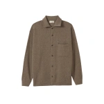 Johnstons of Elgin Tweel Brown Cashmere Shirt | Men Shirts | Coveti