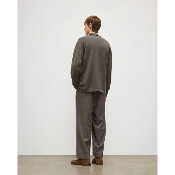 Johnstons of Elgin Tweel Grey & Green Cashmere Shirt